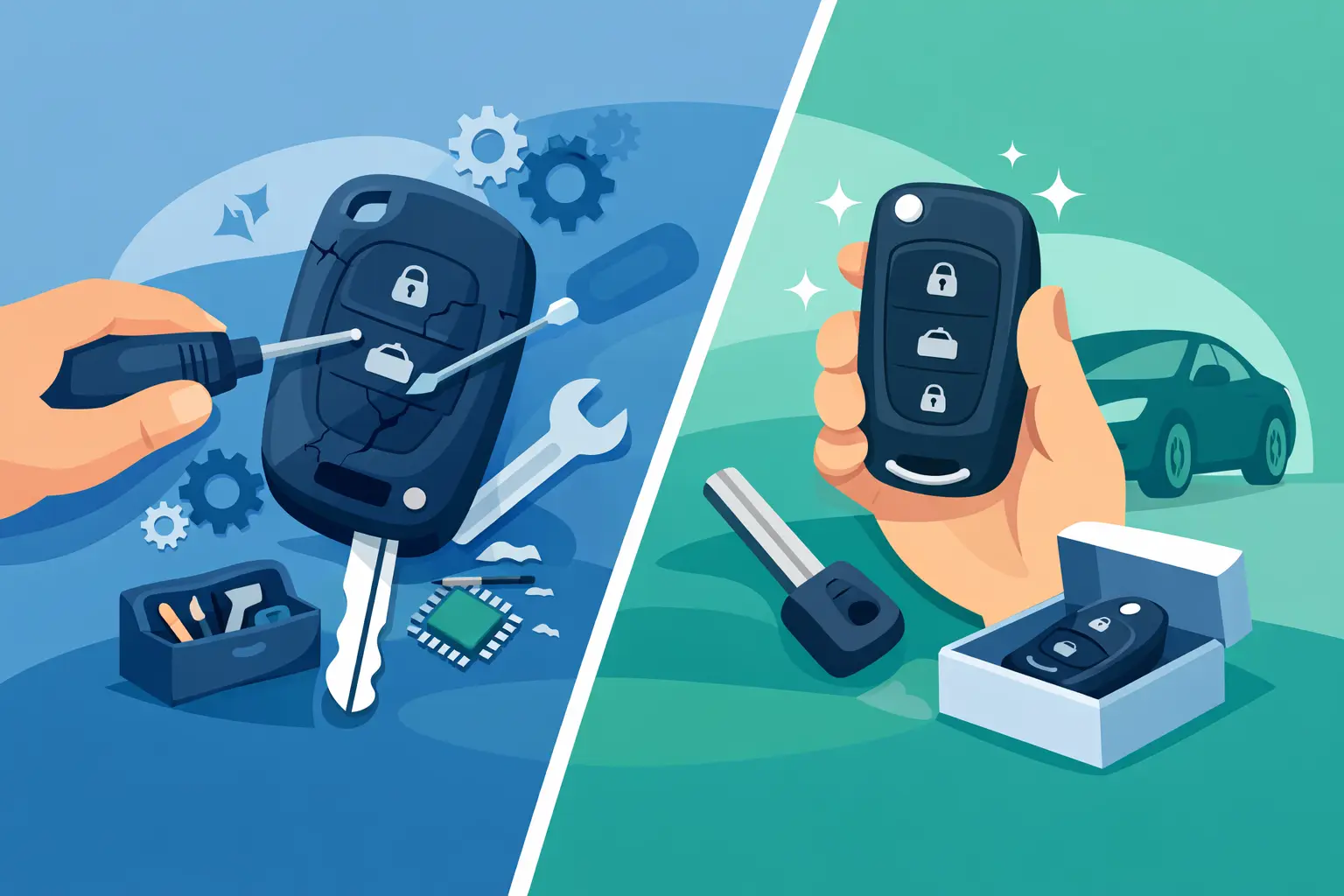 Car Key Repair vs Replacement